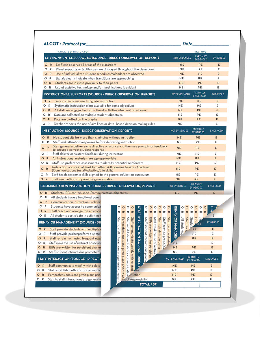 ALCOT: Autism and Low Incidence Classroom Observation Tool